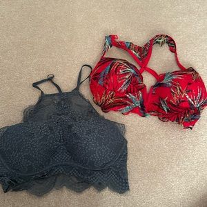 Bundle of 2 Victoria Secret PINK lace bralette bra tops